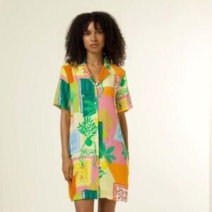 FRNCH Multicolor Tropical Shirt Dress